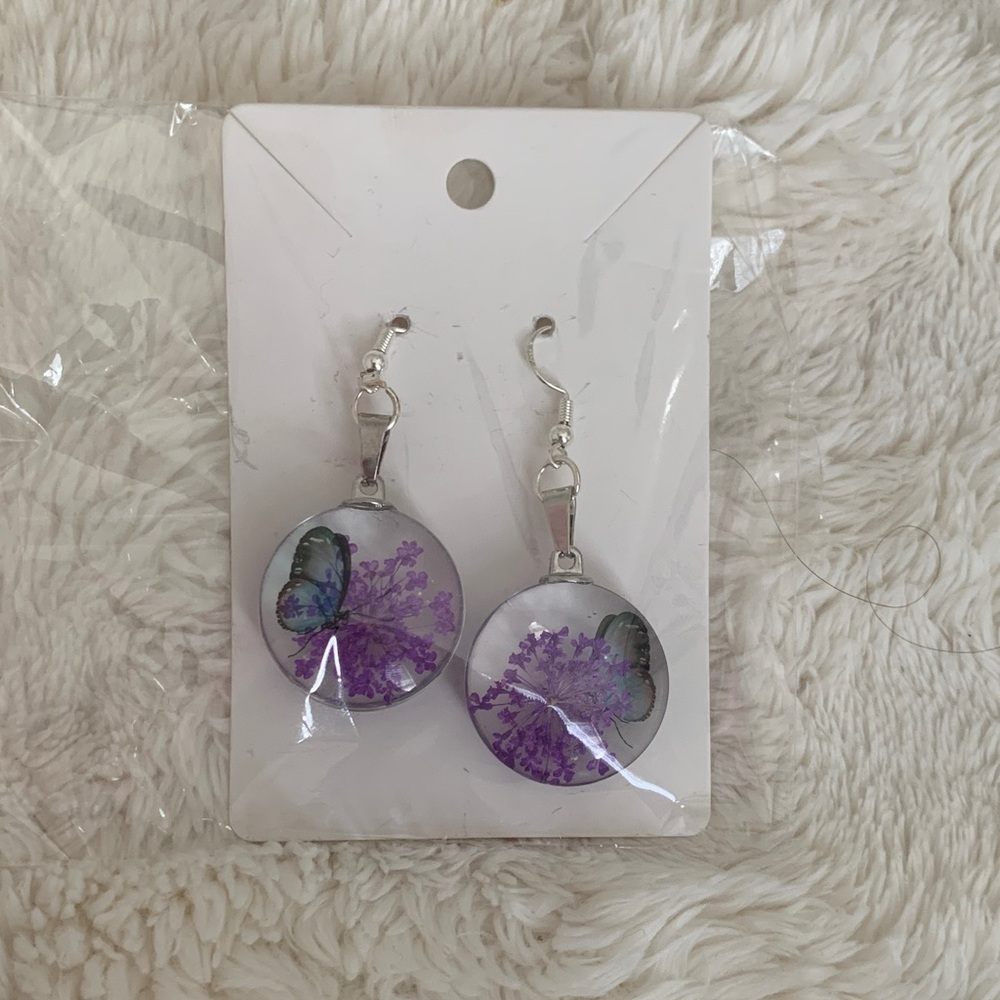 Purple butterfly earrings !!!